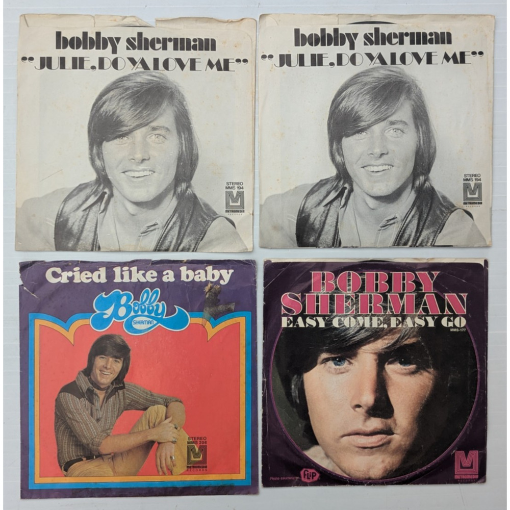 Bobby Sherman Vinyl Record 7" Lot Of 4
